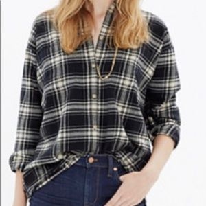 Madewell Plaid Flannel Trapeze Blouse